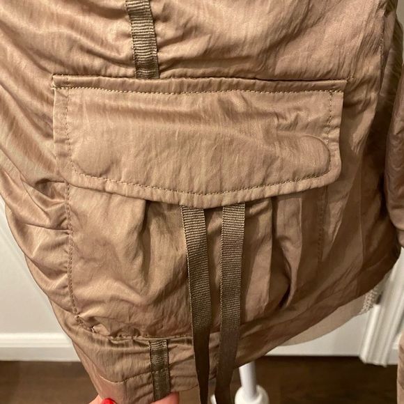 Women's Ruffled Tan Jacket - Picture 6 of 14